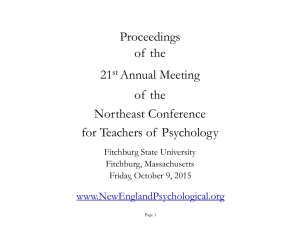 2015 NECTOP Program Book - New England Psychological