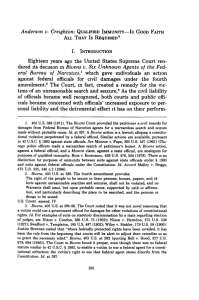 Anderson v. Creighton: Qualified Immunity