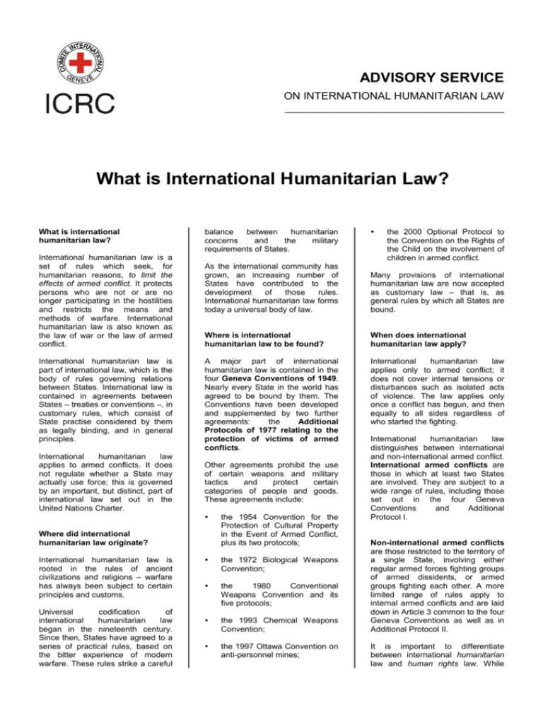 personal statement international humanitarian law