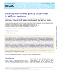 Retinotopically defined primary visual cortex in Williams