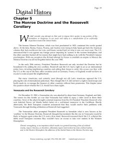 Chapter 5 The Monroe Doctrine and the Roosevelt