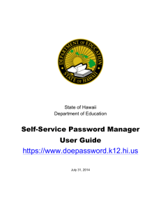 Password Manager User Guide - Hawaii State Department of
