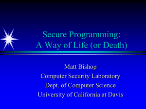 Secure Programming - A Way of Life or Death