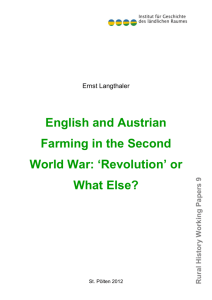 English and Austrian Farming in the Second World War: 'Revolution
