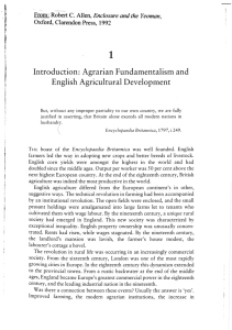 Introduction: Agrarian Fundamentalism and English Agricultural