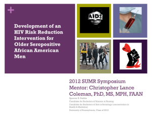 2012 SUMR Symposium Mentor: Christopher Lance Coleman, PhD