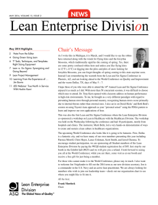 Going Green Using Lean - Lean Enterprise Division