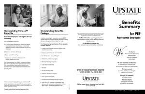 Benefits Summary - SUNY Upstate Medical University