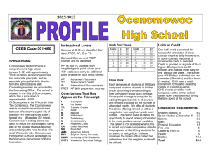 2012-2013 CEEB Code 501-680 - Oconomowoc Area School District