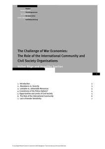 The Challenge of War Economies: The role of the international