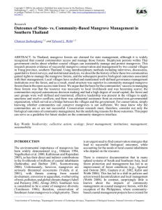 Outcomes of State- vs. Community-Based Mangrove Management in
