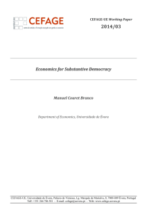 Economics for Substantive Democracy - CEFAGE