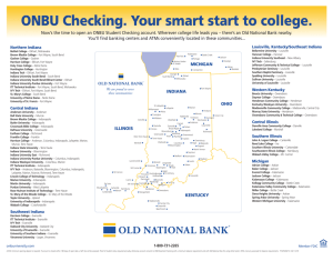 ONBU Checking. Your smart start to college.