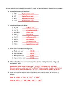 Acids and bases Packet (Chapters 16 & 17)
