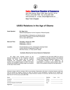 US/EU Relations in the Age of Obama - Swiss