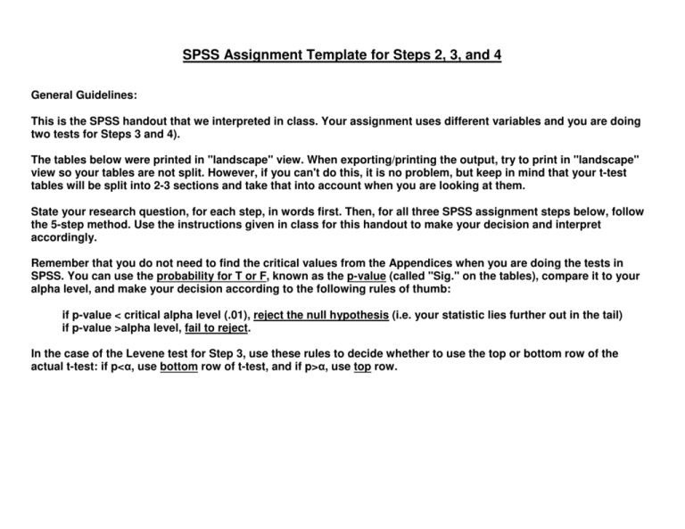 spss assignment answers