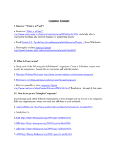 Congruent Triangles I. Discover "What is a Proof"! a. Read over