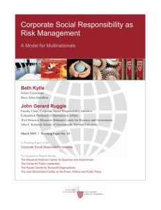 Corporate Social Responsibility as Risk Management