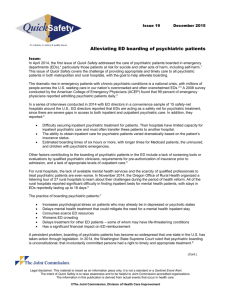 Alleviating ED boarding of psychiatric patients