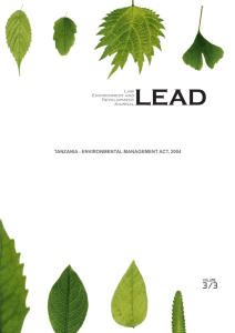 LEAD-journal.org - Tanzania - Environmental Management Act, 2004