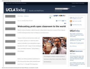 Webcasting profs open classroom to the world / UCLA Today