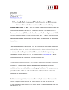 UCLA Installs Barix Instreamer IP Audio Encoders in 42 Classrooms