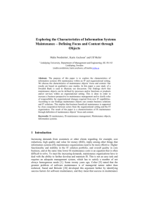 Exploring the Characteristics of Information Systems Maintenance