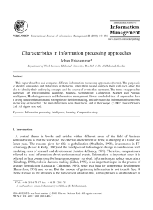 Characteristics in information processing approaches