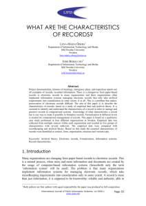 WHAT ARE THE CHARACTERISTICS OF RECORDS?