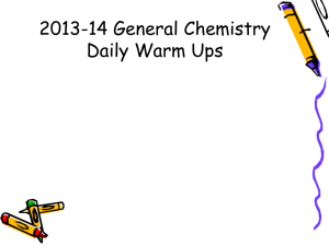 Chemistry Warm Ups