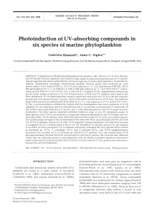 Photoinduction of UV-absorbing compounds in six species of marine