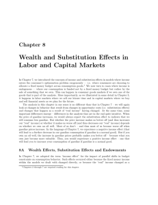 Wealth and Substitution Effects in Labor and Capital Markets
