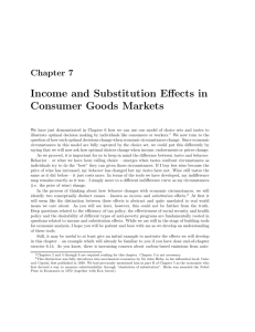 Income and Substitution Effects in Consumer Goods