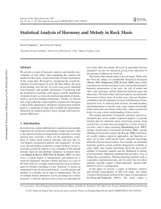 Statistical Analysis of Harmony and Melody in Rock