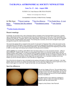 13 July/August 2006 - Tauranga Astronomical Society
