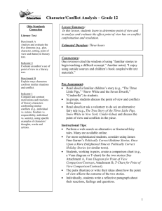 Character/Conflict Analysis – Grade 12 - ODE IMS