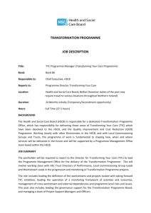 transformation programme job description