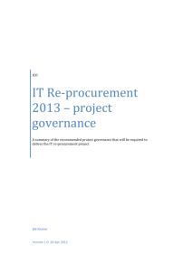 IT Re-procurement 2013 – project governance