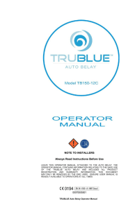 Operator's Manual - TRUBLUE Auto Belay