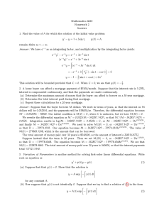 Mathematics 4410 Homework 2 Answers 1. Find the value of A for