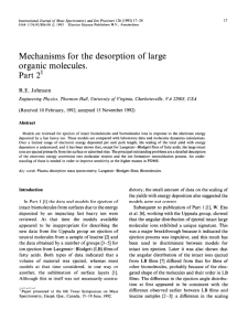 Mechanisms for the desorption of large organic molecules.