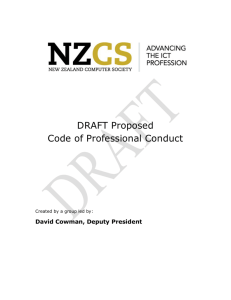 200908 Draft Code of Conduct v1.0 - Institute of IT Professionals
