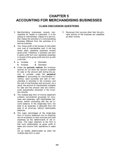 chapter 5 accounting for merchandising businesses