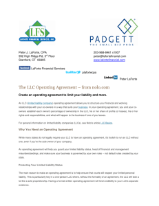 The LLC Operating Agreement perating Agreement – from nolo.com