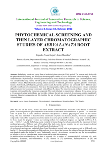 Phytochemical Screening and Thin Layer