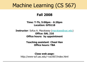 Machine Learning (CS 567)