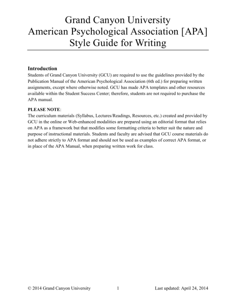 apa writing style 6th edition