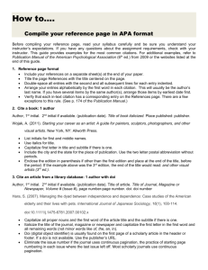 Quick guide to creating an APA references page