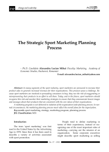 the strategic sport marketing Planning Process