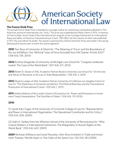 View prior recipients - American Society of International Law